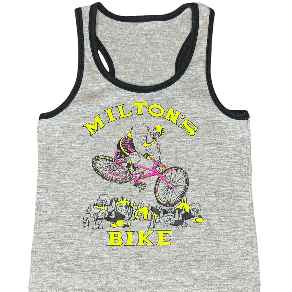 Vintage Milton's Bike Neon Print Baby Sporty Tank Top Made In Canada
